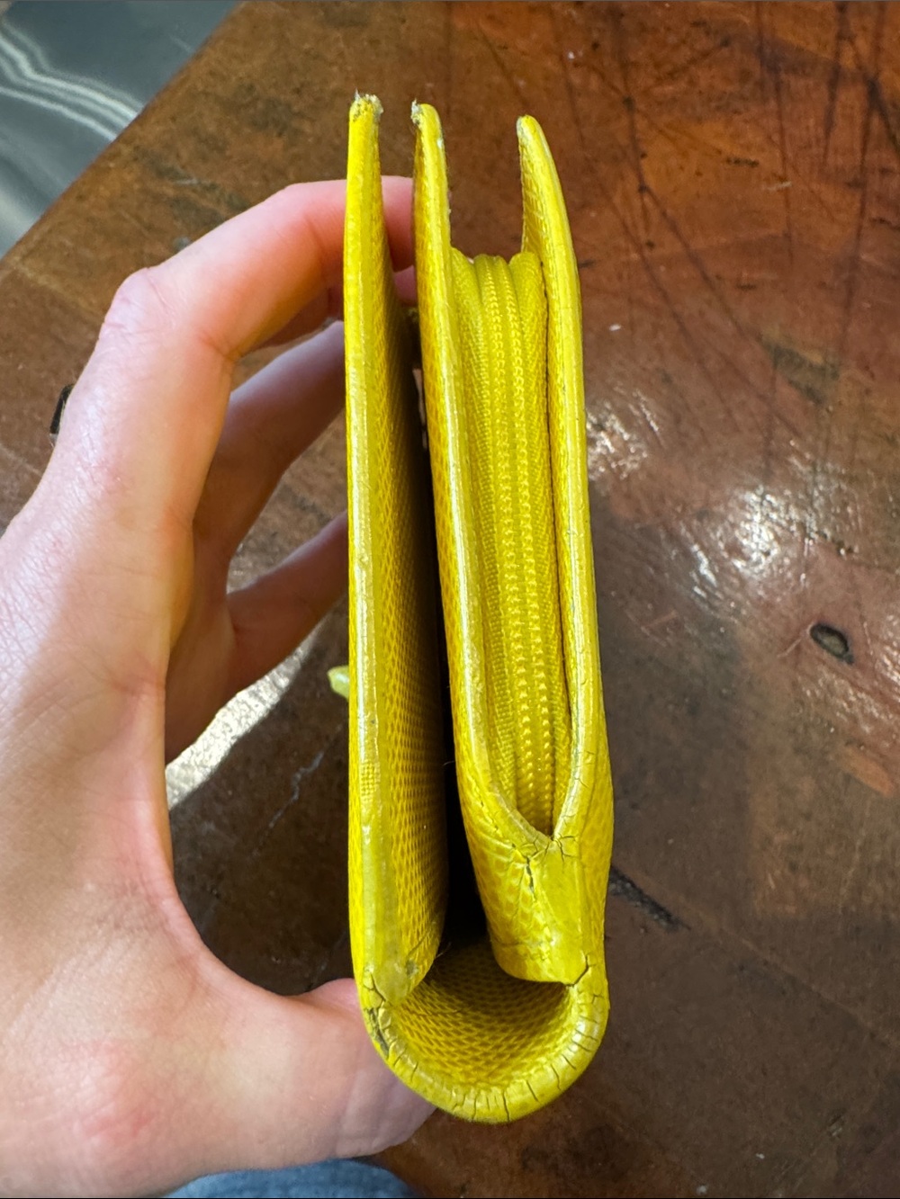 Bottega Veneta Yellow Leather Snap Wallet - Picture 11 of 16